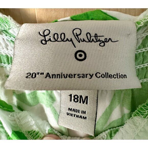 Lilly Pulitzer For Target Boom Boom Palm Leaves Sleeveless Jumpsuit SZ 18 Mos - Picture 3 of 5